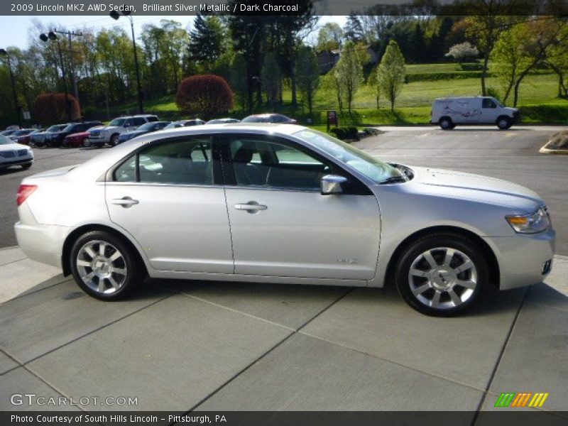 Brilliant Silver Metallic / Dark Charcoal 2009 Lincoln MKZ AWD Sedan