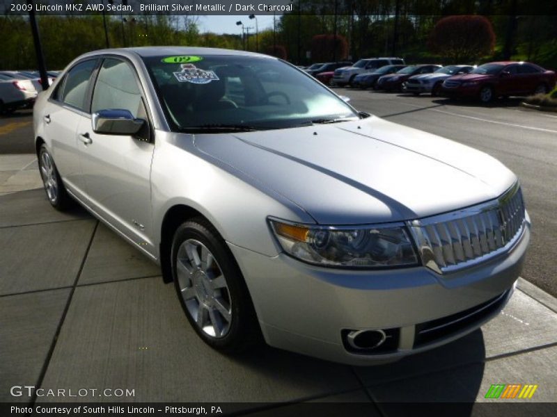 Brilliant Silver Metallic / Dark Charcoal 2009 Lincoln MKZ AWD Sedan