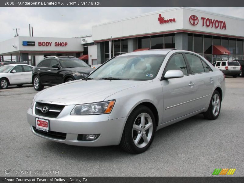 Bright Silver / Black 2008 Hyundai Sonata Limited V6