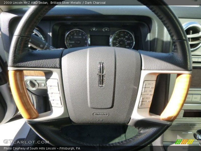 Brilliant Silver Metallic / Dark Charcoal 2009 Lincoln MKZ AWD Sedan