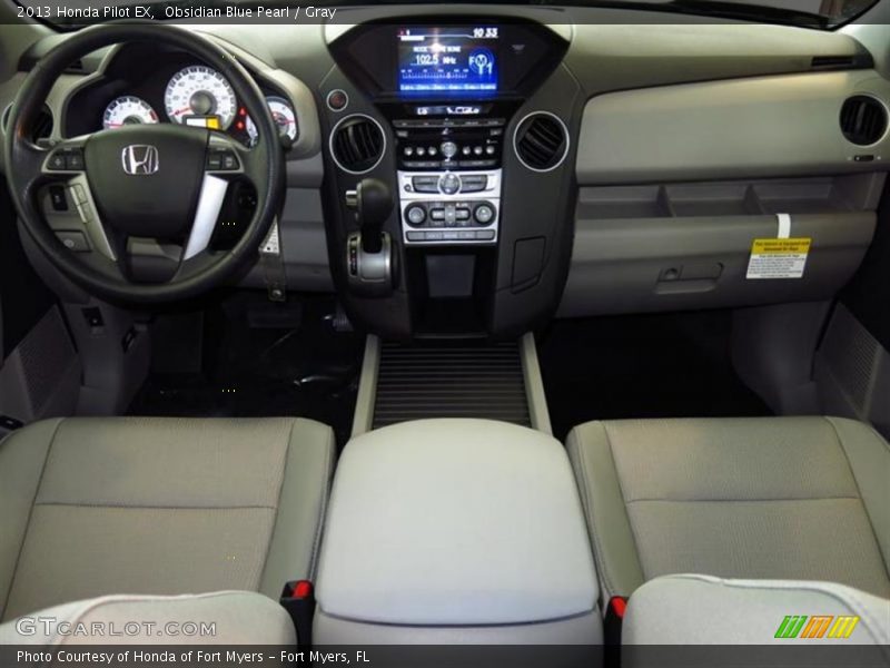 Obsidian Blue Pearl / Gray 2013 Honda Pilot EX