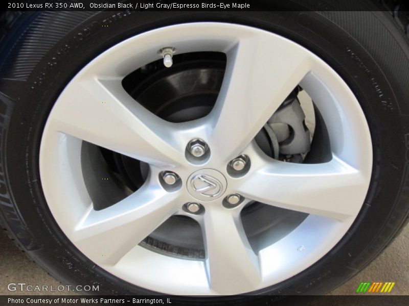 Obsidian Black / Light Gray/Espresso Birds-Eye Maple 2010 Lexus RX 350 AWD