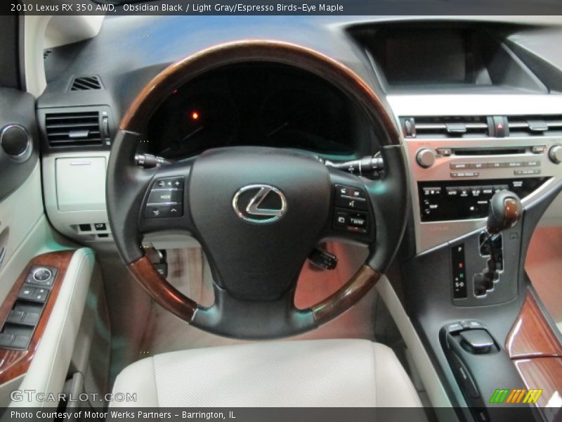 Obsidian Black / Light Gray/Espresso Birds-Eye Maple 2010 Lexus RX 350 AWD