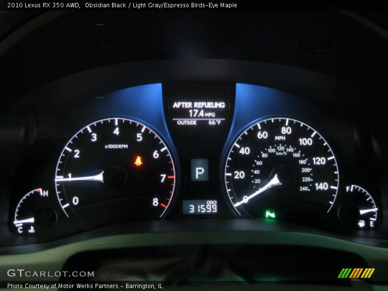 Obsidian Black / Light Gray/Espresso Birds-Eye Maple 2010 Lexus RX 350 AWD