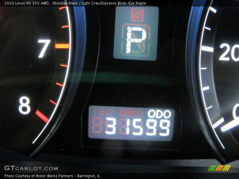 Obsidian Black / Light Gray/Espresso Birds-Eye Maple 2010 Lexus RX 350 AWD