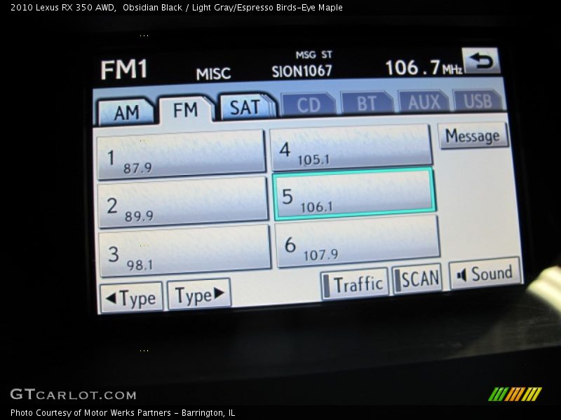 Obsidian Black / Light Gray/Espresso Birds-Eye Maple 2010 Lexus RX 350 AWD