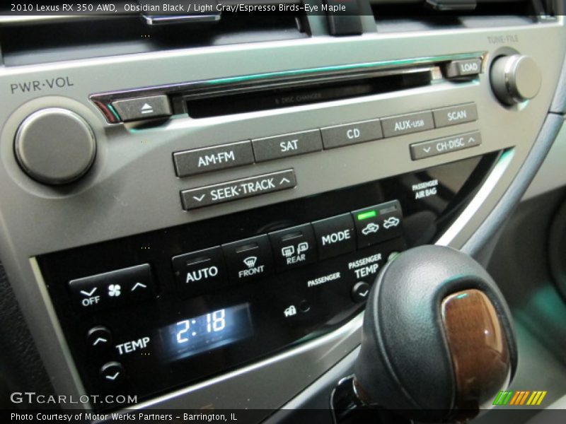 Obsidian Black / Light Gray/Espresso Birds-Eye Maple 2010 Lexus RX 350 AWD