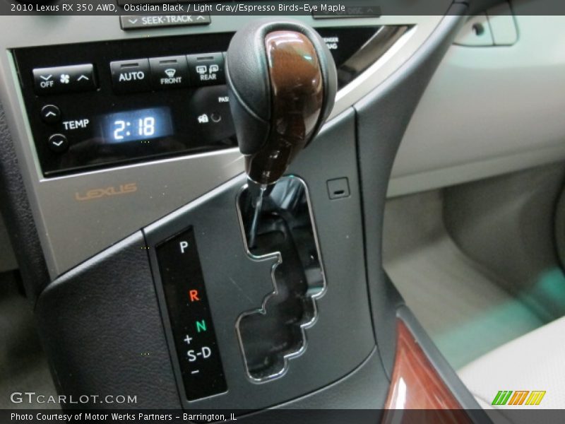 Obsidian Black / Light Gray/Espresso Birds-Eye Maple 2010 Lexus RX 350 AWD