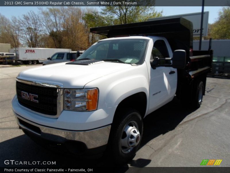 Summit White / Dark Titanium 2013 GMC Sierra 3500HD Regular Cab Chassis