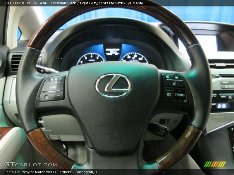 Obsidian Black / Light Gray/Espresso Birds-Eye Maple 2010 Lexus RX 350 AWD
