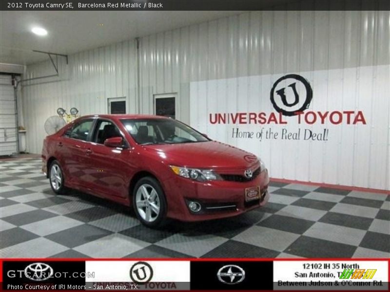 Barcelona Red Metallic / Black 2012 Toyota Camry SE