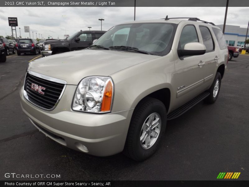 Champagne Silver Metallic / Light Tan 2013 GMC Yukon SLT