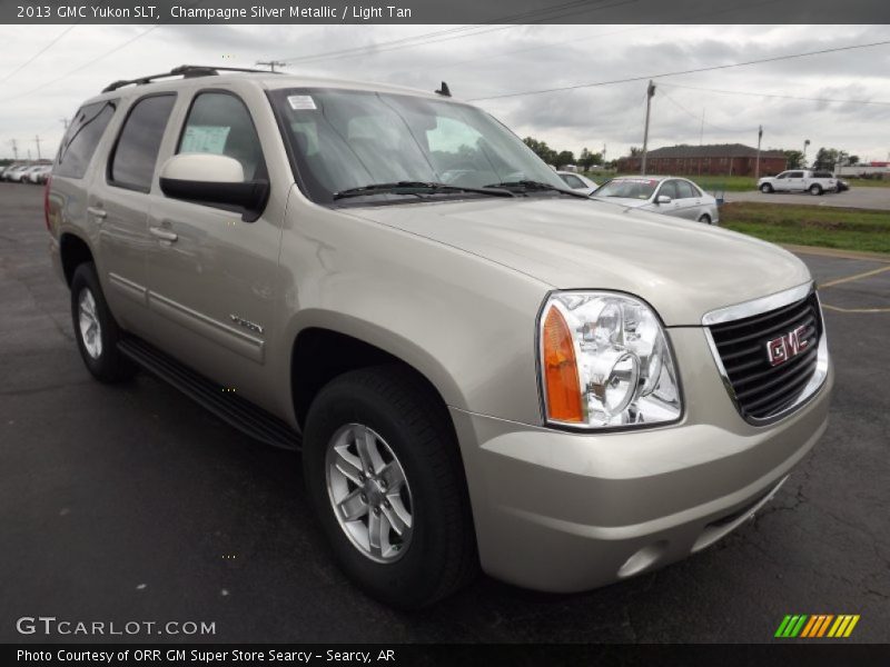 Champagne Silver Metallic / Light Tan 2013 GMC Yukon SLT