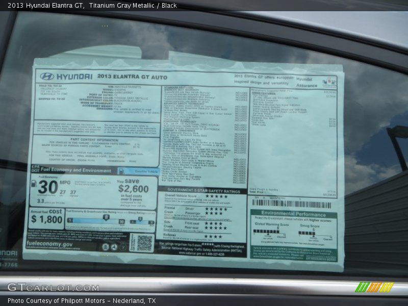 Titanium Gray Metallic / Black 2013 Hyundai Elantra GT