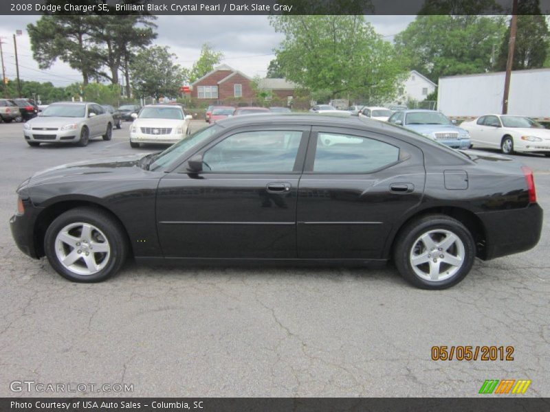 Brilliant Black Crystal Pearl / Dark Slate Gray 2008 Dodge Charger SE