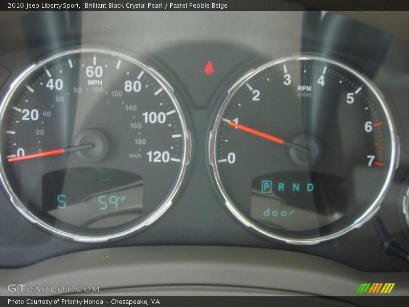 Brilliant Black Crystal Pearl / Pastel Pebble Beige 2010 Jeep Liberty Sport