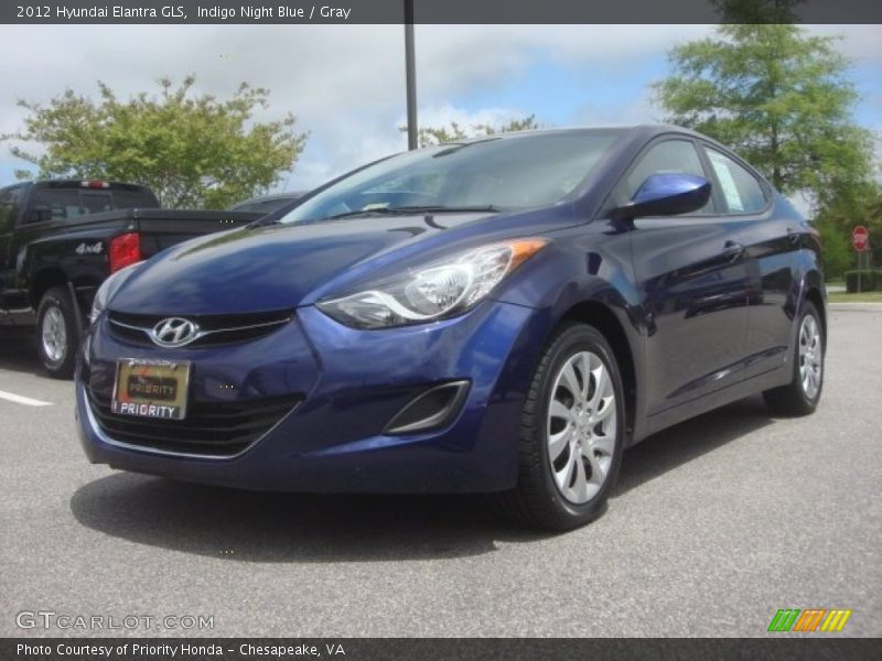 Indigo Night Blue / Gray 2012 Hyundai Elantra GLS