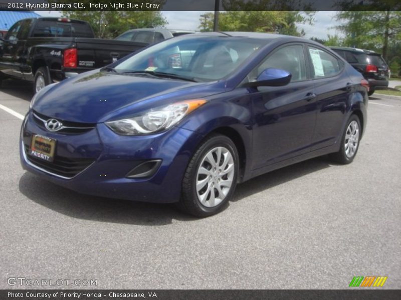 Indigo Night Blue / Gray 2012 Hyundai Elantra GLS