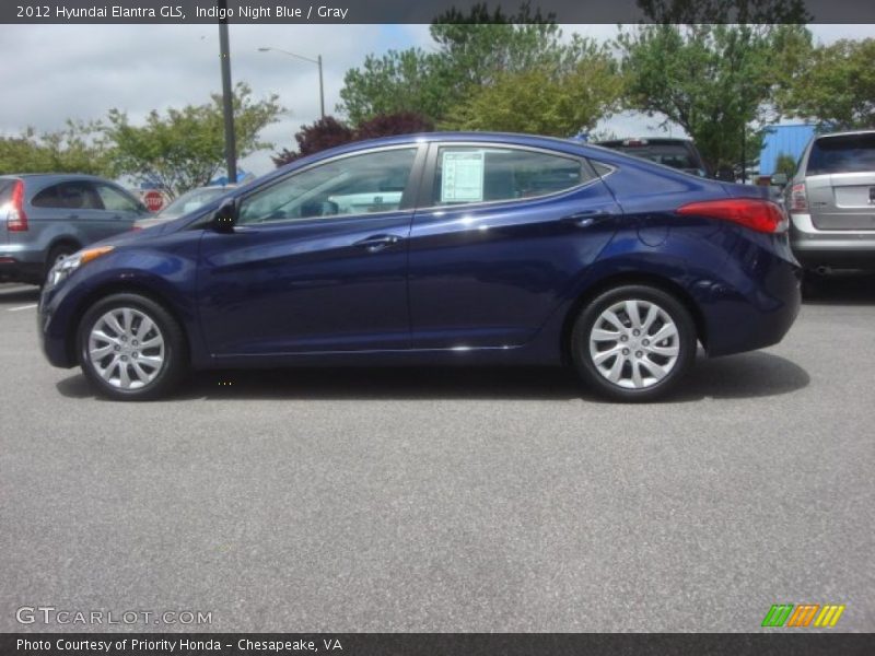 Indigo Night Blue / Gray 2012 Hyundai Elantra GLS