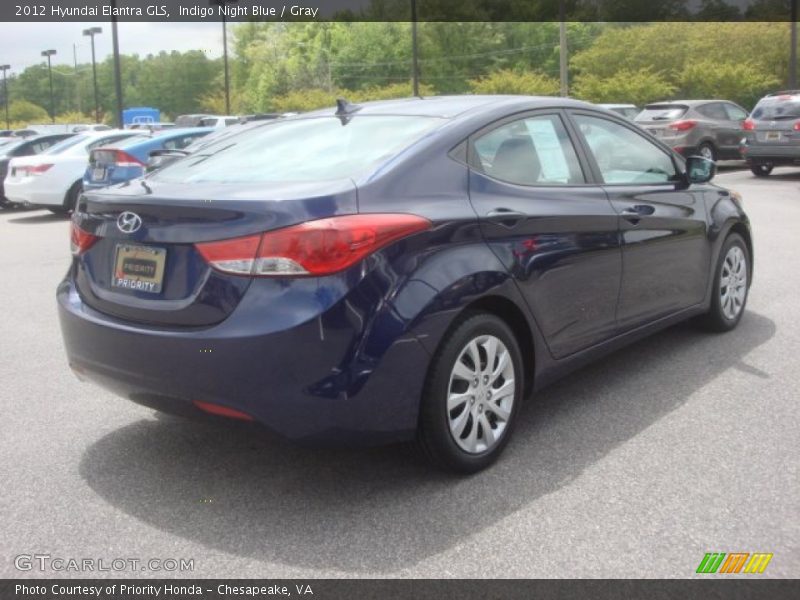 Indigo Night Blue / Gray 2012 Hyundai Elantra GLS