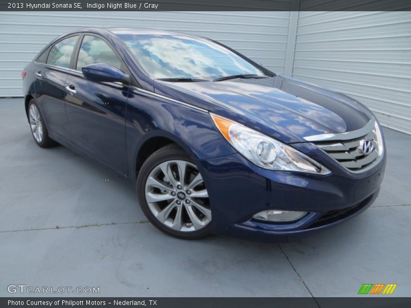 Indigo Night Blue / Gray 2013 Hyundai Sonata SE