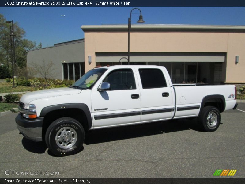 Summit White / Tan 2002 Chevrolet Silverado 2500 LS Crew Cab 4x4