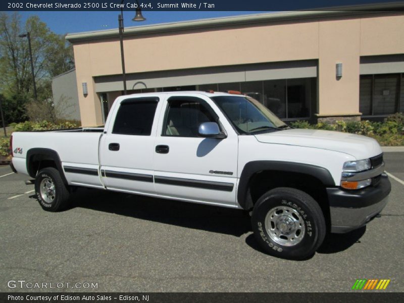 Summit White / Tan 2002 Chevrolet Silverado 2500 LS Crew Cab 4x4