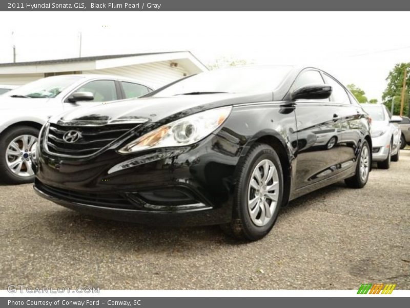 Black Plum Pearl / Gray 2011 Hyundai Sonata GLS