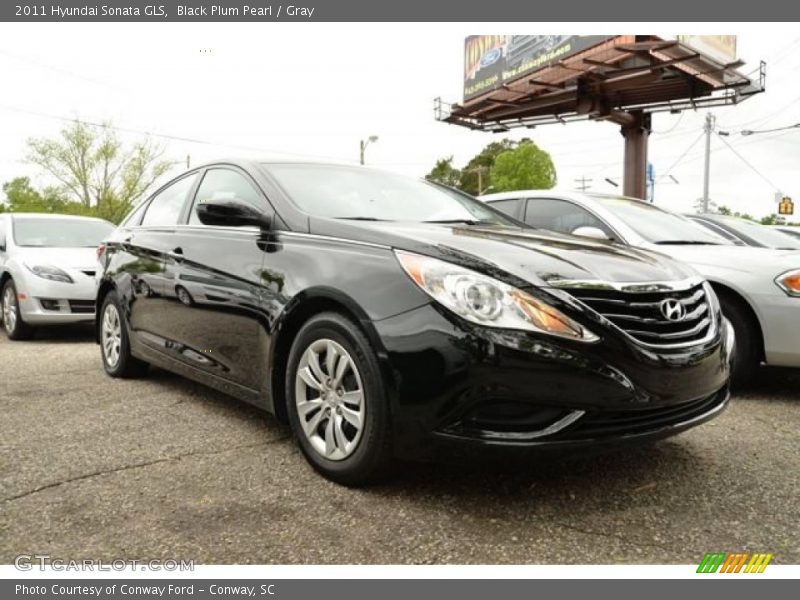 Black Plum Pearl / Gray 2011 Hyundai Sonata GLS