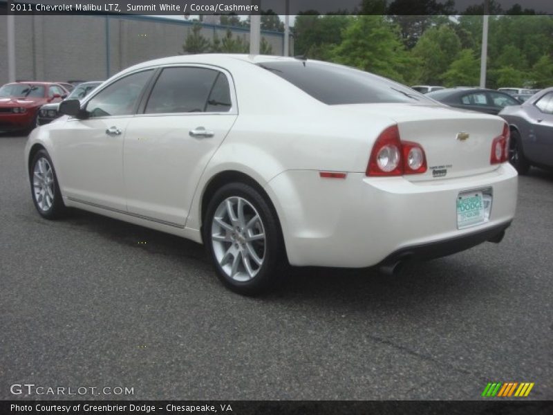 Summit White / Cocoa/Cashmere 2011 Chevrolet Malibu LTZ