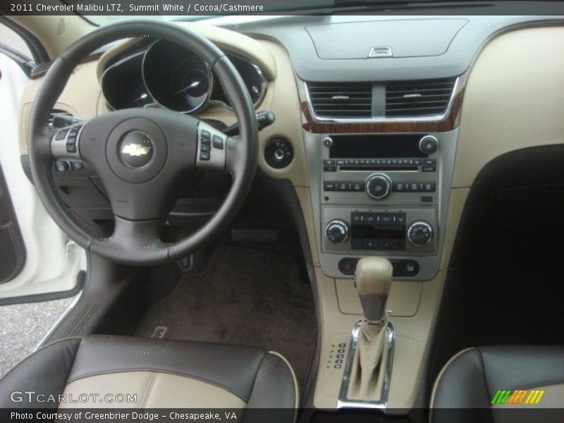 Summit White / Cocoa/Cashmere 2011 Chevrolet Malibu LTZ