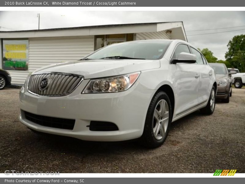 White Diamond Tricoat / Cocoa/Light Cashmere 2010 Buick LaCrosse CX