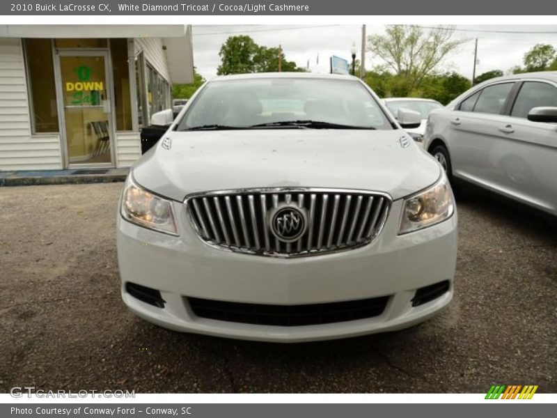 White Diamond Tricoat / Cocoa/Light Cashmere 2010 Buick LaCrosse CX