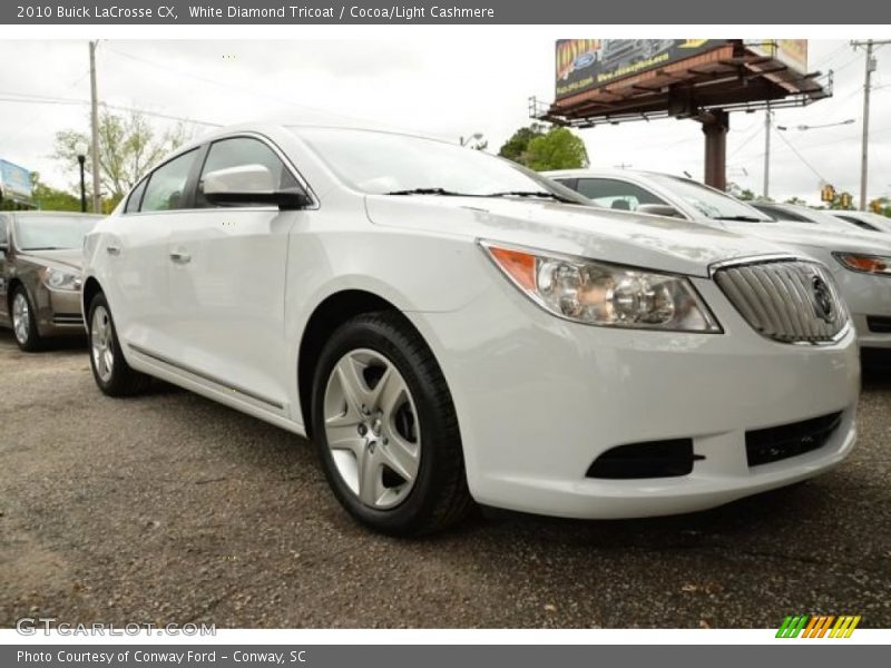 White Diamond Tricoat / Cocoa/Light Cashmere 2010 Buick LaCrosse CX