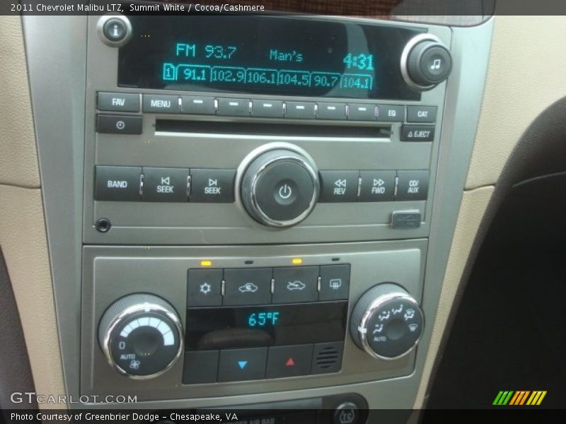 Summit White / Cocoa/Cashmere 2011 Chevrolet Malibu LTZ
