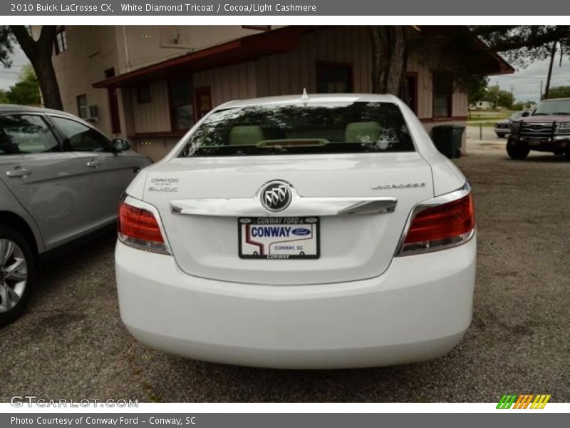 White Diamond Tricoat / Cocoa/Light Cashmere 2010 Buick LaCrosse CX