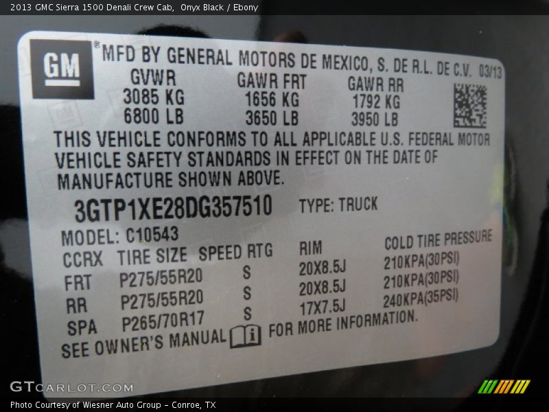Onyx Black / Ebony 2013 GMC Sierra 1500 Denali Crew Cab