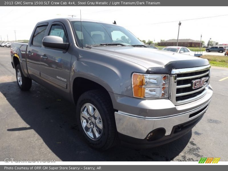 Steel Gray Metallic / Light Titanium/Dark Titanium 2013 GMC Sierra 1500 SLT Crew Cab 4x4
