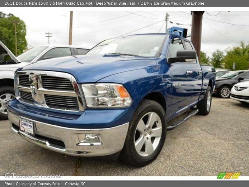 Deep Water Blue Pearl / Dark Slate Gray/Medium Graystone 2011 Dodge Ram 1500 Big Horn Quad Cab 4x4