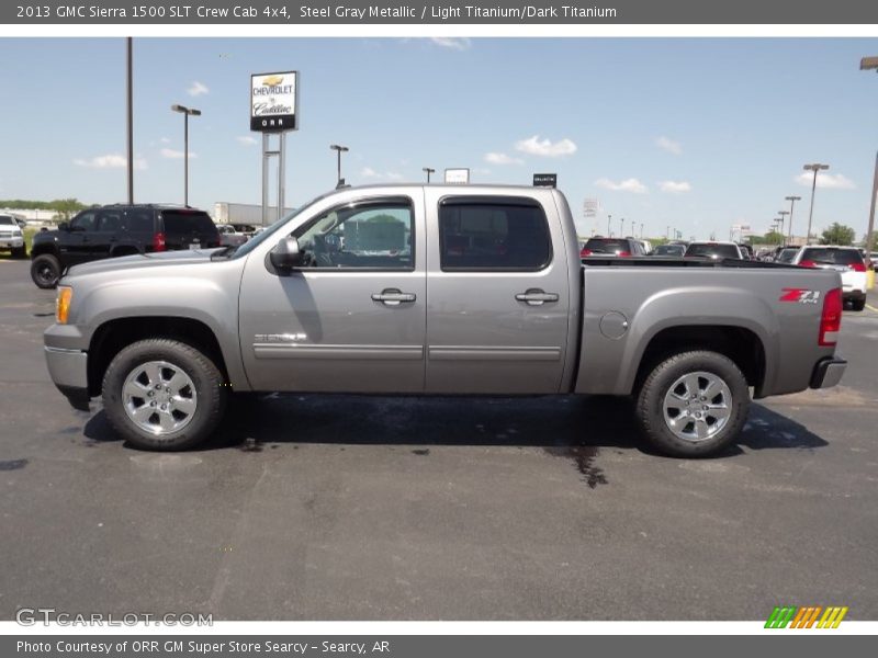 Steel Gray Metallic / Light Titanium/Dark Titanium 2013 GMC Sierra 1500 SLT Crew Cab 4x4