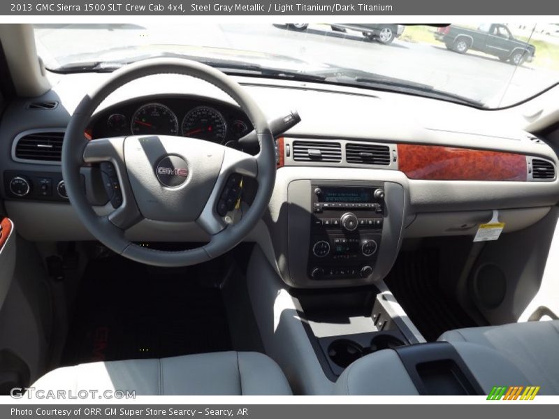 Steel Gray Metallic / Light Titanium/Dark Titanium 2013 GMC Sierra 1500 SLT Crew Cab 4x4