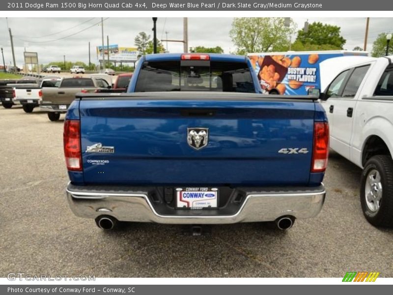 Deep Water Blue Pearl / Dark Slate Gray/Medium Graystone 2011 Dodge Ram 1500 Big Horn Quad Cab 4x4