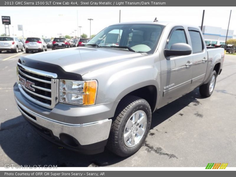 Steel Gray Metallic / Light Titanium/Dark Titanium 2013 GMC Sierra 1500 SLT Crew Cab 4x4
