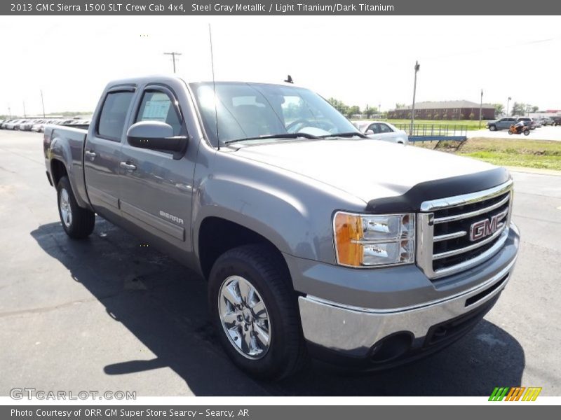 Steel Gray Metallic / Light Titanium/Dark Titanium 2013 GMC Sierra 1500 SLT Crew Cab 4x4