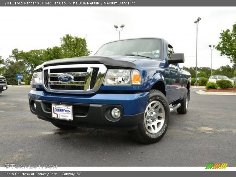 Vista Blue Metallic / Medium Dark Flint 2011 Ford Ranger XLT Regular Cab