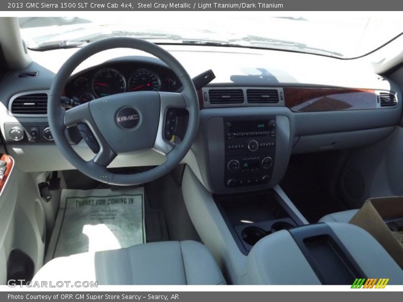 Steel Gray Metallic / Light Titanium/Dark Titanium 2013 GMC Sierra 1500 SLT Crew Cab 4x4