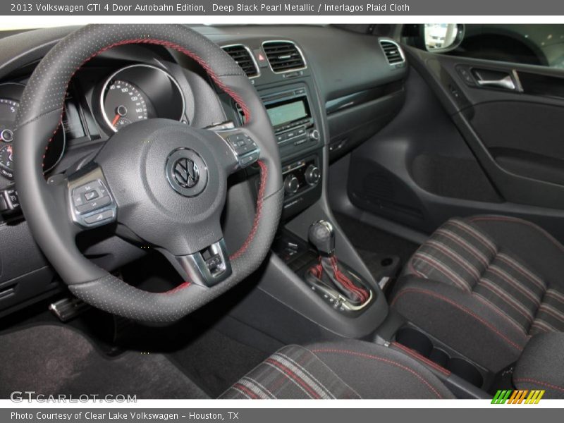 Deep Black Pearl Metallic / Interlagos Plaid Cloth 2013 Volkswagen GTI 4 Door Autobahn Edition