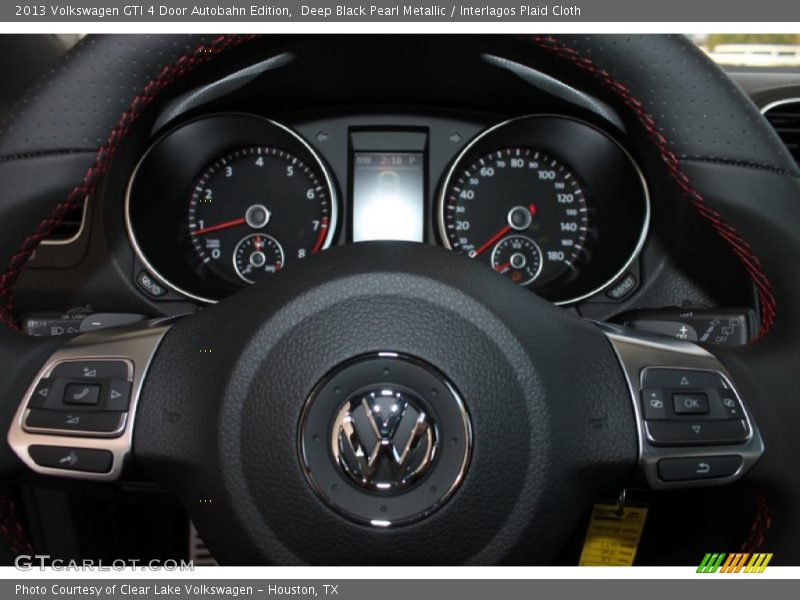 Deep Black Pearl Metallic / Interlagos Plaid Cloth 2013 Volkswagen GTI 4 Door Autobahn Edition