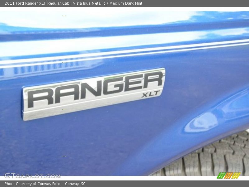 Vista Blue Metallic / Medium Dark Flint 2011 Ford Ranger XLT Regular Cab