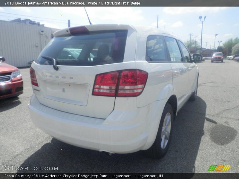 White / Black/Light Frost Beige 2013 Dodge Journey American Value Package